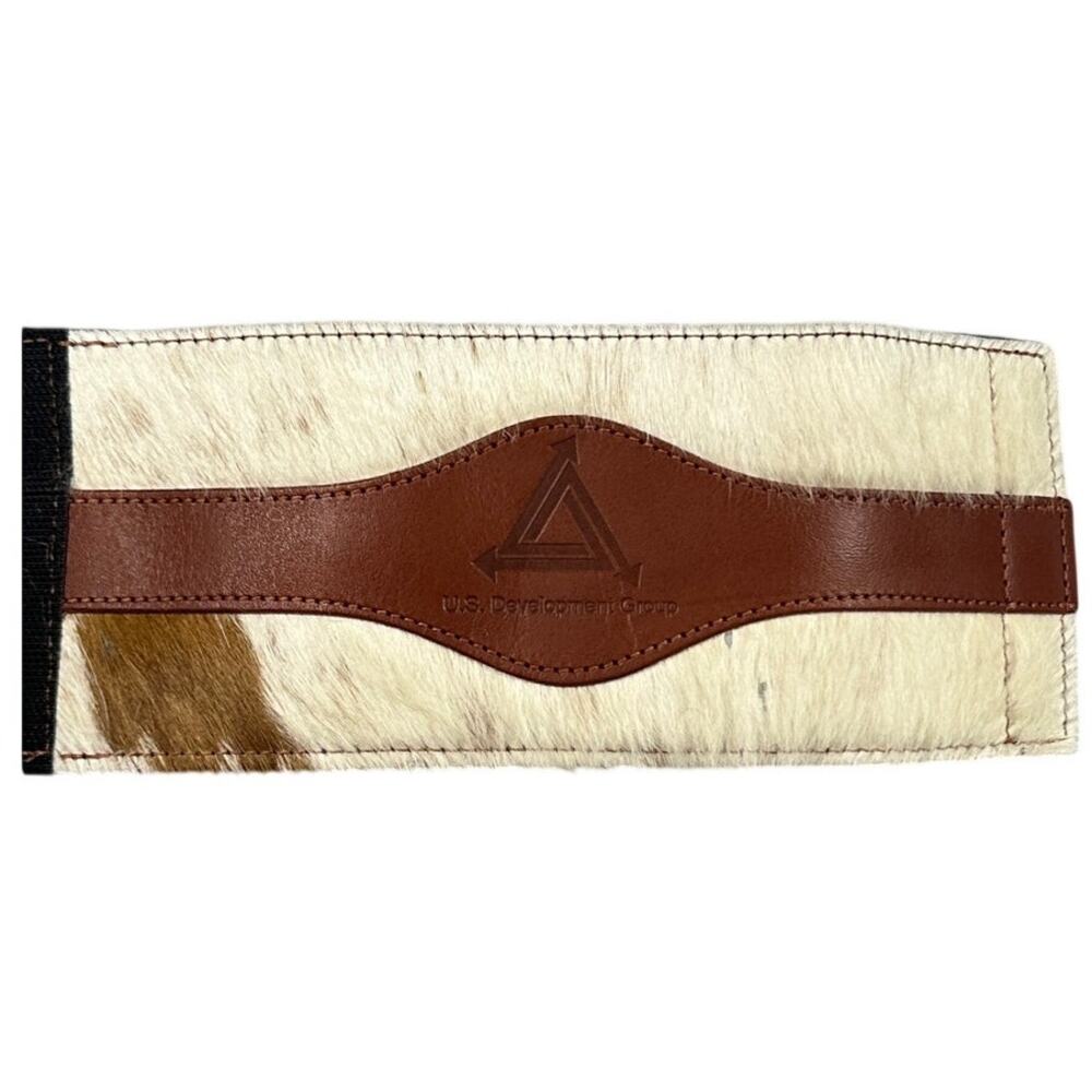 Koozie Drink Wrap Genuine Hair On Cowhide Leather Tan